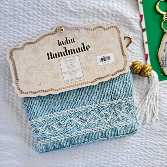 Snowflake Ski Beaded Zipper Pouch + Piper K Bag Charm Set | Apres Ski | Blue - Picture 3 of 6